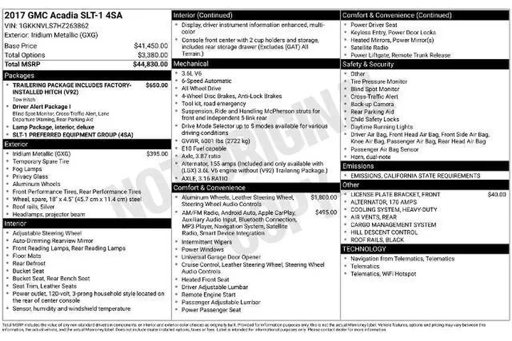 $19500 : GMC Acadia 2017 4x4 SLT-1 4d image 3