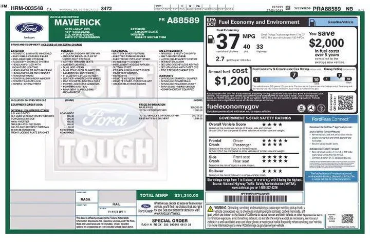 $27960 : Ford Maverick 2023 Lariat 4d image 3