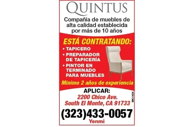 COMPAÑIA DE MUEBLES, Solicita en Los Angeles