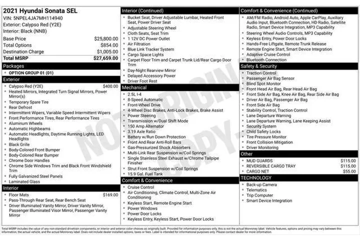 $18200 : Hyundai SONATA 2021 SEL 4dr image 7