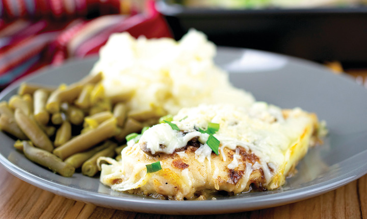 Receta de pollo al horno con champiñones