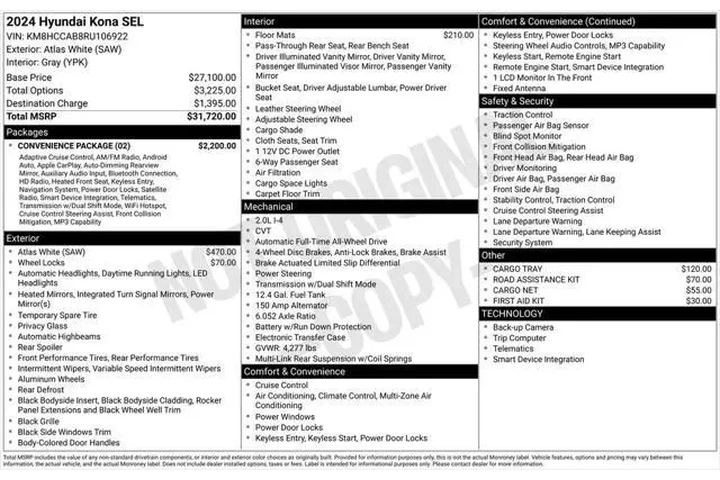 $23995 : Hyundai KONA 2024 AWD SEL 4d image 3