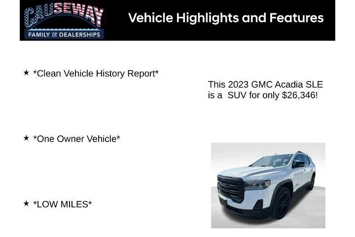 $26346 : GMC Acadia 2023 SLE 4dr SUV image 2