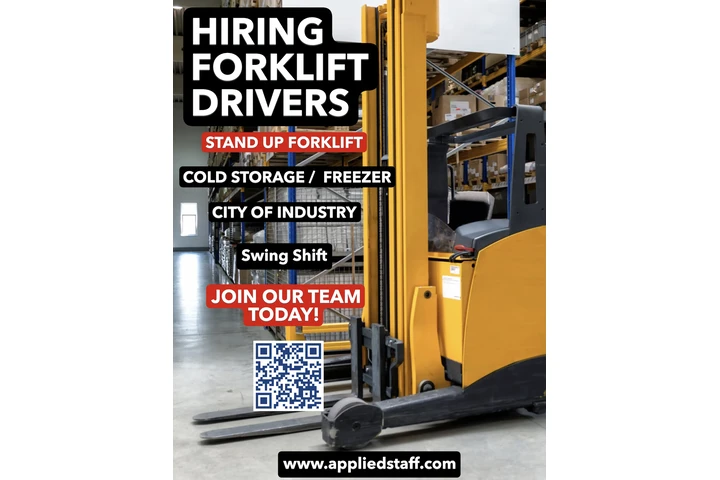 NOW HIRING FORKLIFT DRIVERS image 1