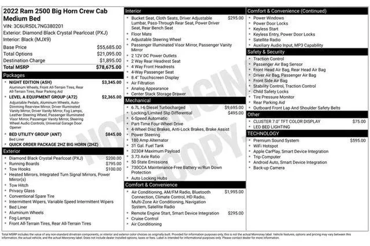 $39650 : Ram 2500 2022 4x4 Big Horn 4 image 4