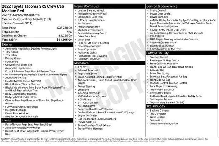 $28999 : Toyota Tacoma 2022 4x2 TRD O image 7