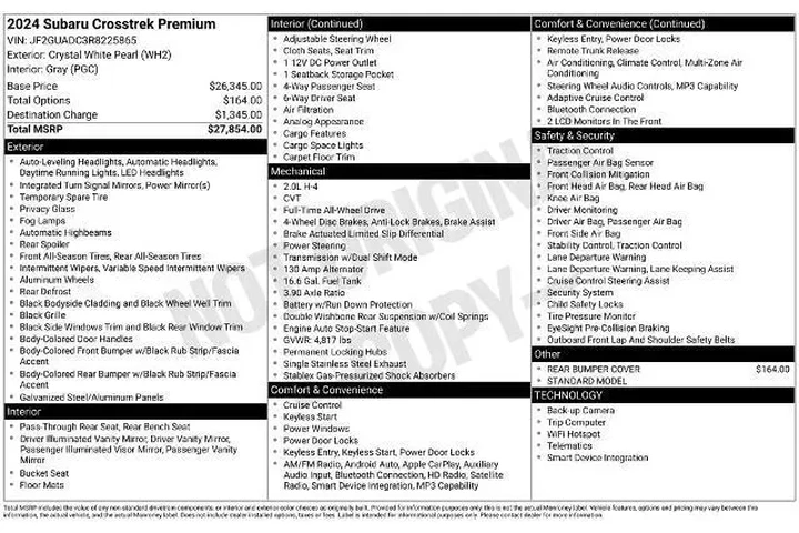 $24404 : Subaru Crosstrek 2024 AWD Pr image 3
