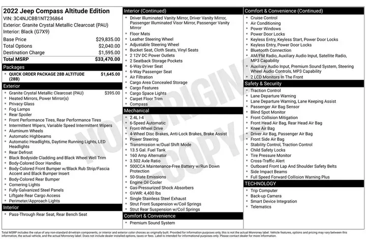 $20385 : Jeep Compass 2022 Latitude 4 image 2