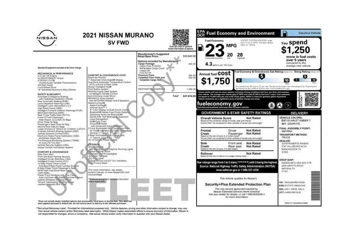 $20606 : Nissan Murano 2021 SV 4dr SU image 2