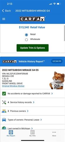 $10595 : 2022 MITSUBISHI MIRAGE G42022 image 1