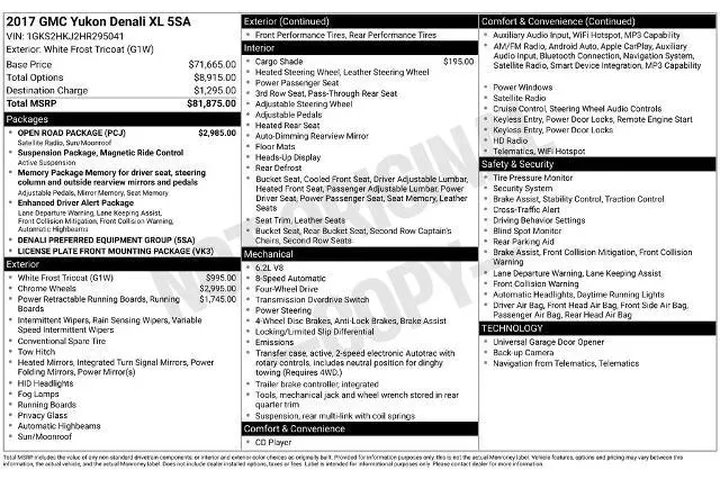 $22765 : GMC Yukon XL 2017 4x4 Denali image 2