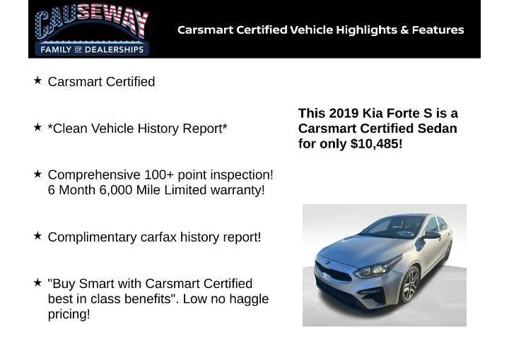 $10485 : Kia Forte 2019 S 4dr Sedan image 2