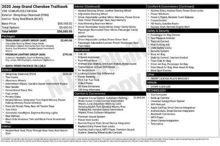 $27000 : Jeep Grand Cherokee 2020 4x4 image 2