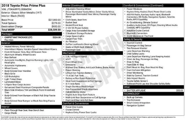 $18519 : Toyota Prius Prime 2018 Plus image 2
