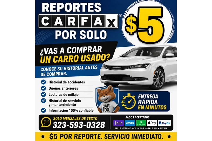 REPORTE DE CARFAX SOLAMENTE $5 image 1