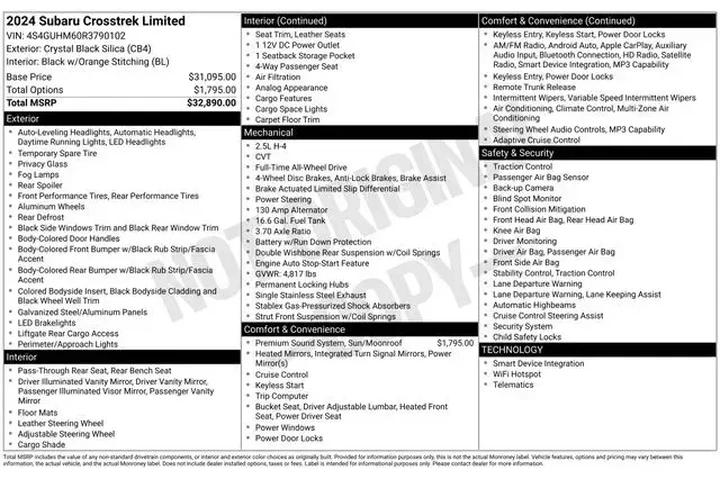 $28690 : Subaru Crosstrek 2024 AWD Li image 4