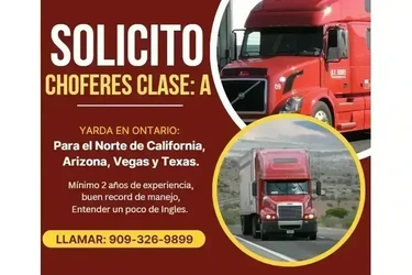 SOLICITO CHOFER CLASE:A en San Bernardino