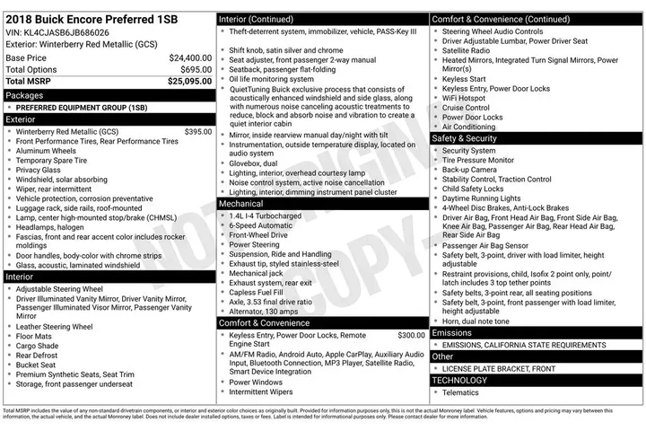 $11500 : Buick Encore 2018 Preferred image 3