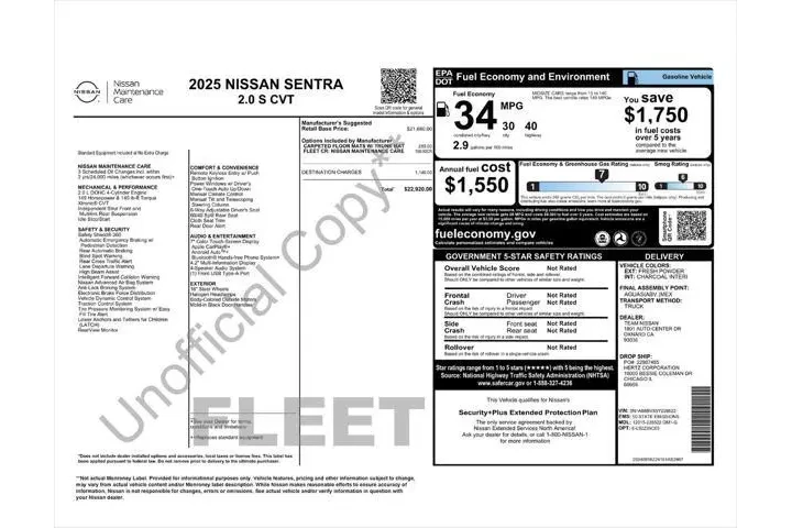 $17942 : Nissan Sentra 2025 S 4dr Sed image 9