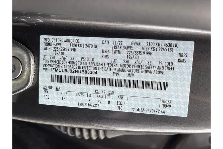 $25581 : Ford Escape 2022 AWD Titaniu image 10