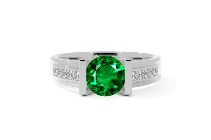 $17051 : Colombian Mens Emerald Rings image 1