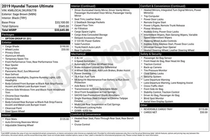 $12500 : Hyundai TUCSON 2019 AWD Ulti image 2