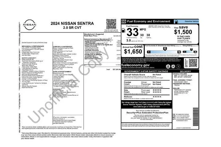 $22991 : Nissan Sentra 2024 SR 4dr Se image 5