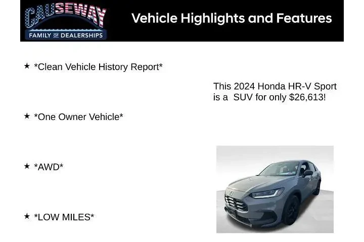 $26613 : Honda HR-V 2024 AWD Sport 4d image 2