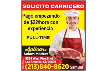 SOLICITO CARNICERO en Los Angeles