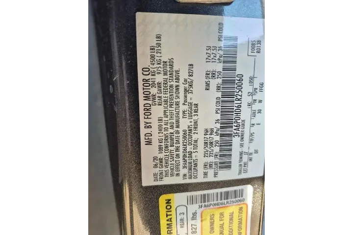 $17591 : Ford Fusion 2020 SE 4dr Seda image 5