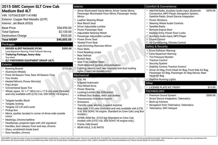 $12656 : GMC Canyon 2015 4x4 SLT 4dr image 4