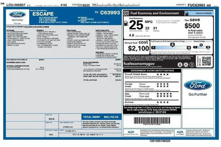 $6500 : Ford Escape 2015 SE 4dr SUV image 2