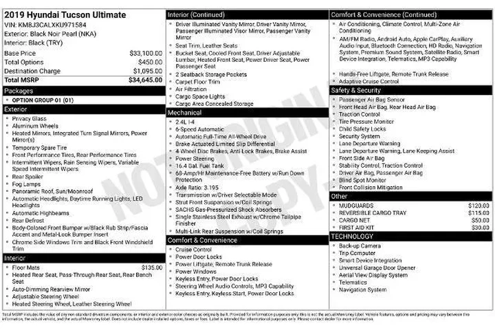 $21995 : Hyundai TUCSON 2019 AWD Limi image 2