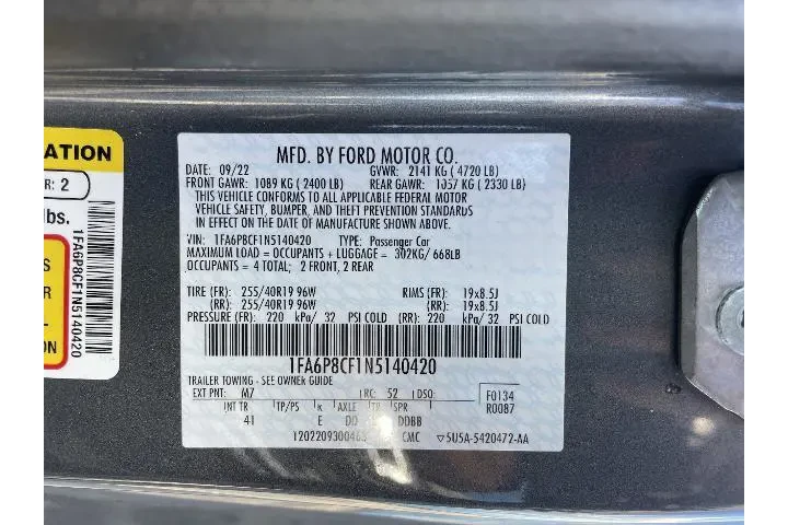 $37491 : Ford Mustang 2022 GT 2dr Fas image 9