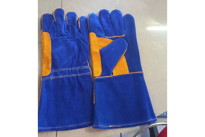$8 : Guantes de cuero azul (par) image 1