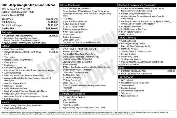 $36220 : Jeep Wrangler 2023 4x4 Rubic image 4