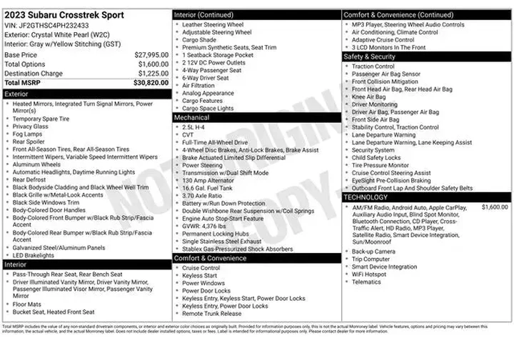 $24329 : Subaru Crosstrek 2023 AWD Sp image 3