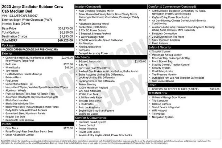 $31977 : Jeep Gladiator 2023 4x4 Rubi image 10