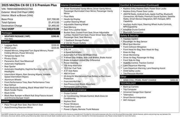 $35585 : Mazda CX-50 2025 AWD 2.5 S P image 4