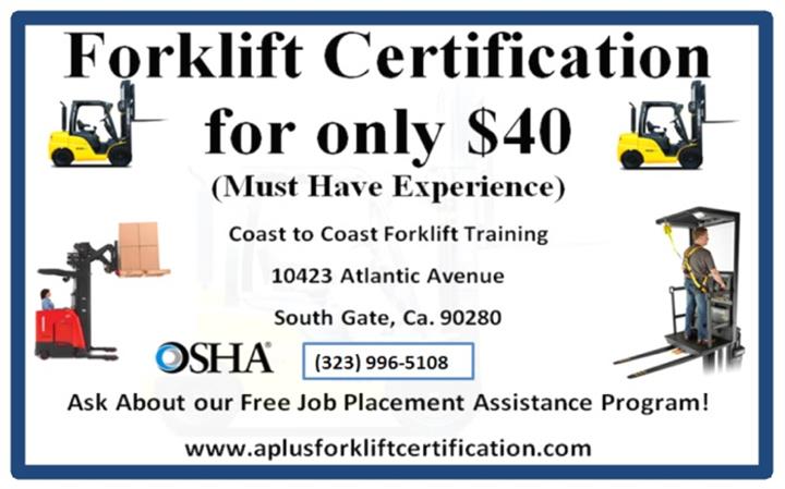 Forklift Cert/ License image 1