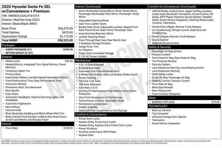 $20490 : Hyundai SANTA FE 2020 AWD SE image 5