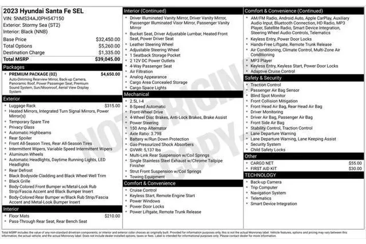 $27000 : Hyundai SANTA FE 2023 SEL 4d image 5