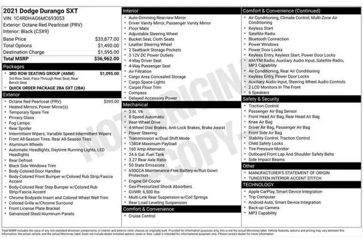 $22500 : Dodge Durango 2021 SXT 4dr S image 4