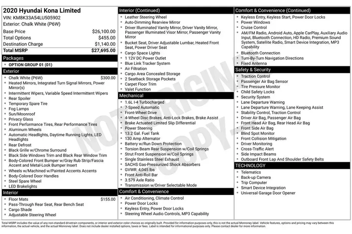 $14759 : Hyundai KONA 2020 Limited 4d image 3