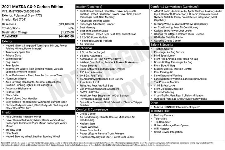 $21900 : Mazda CX-9 2021 AWD Carbon E image 2