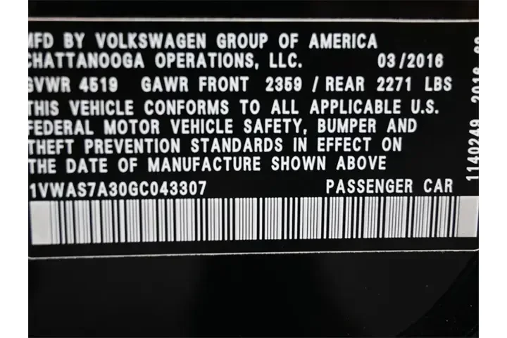 $7995 : Volkswagen Passat 2016 1.8T image 7