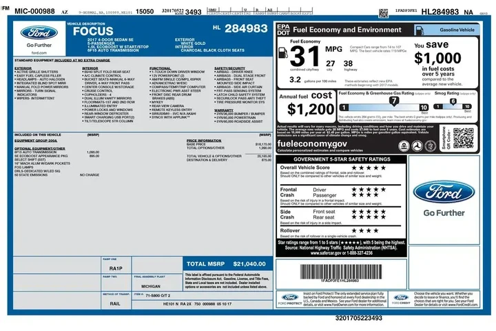 $9788 : Ford Focus 2017 SE 4dr Sedan image 9