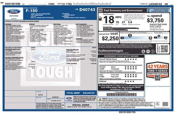 $30995 : Ford F-150 2020 4x4 Lariat 4 image 7