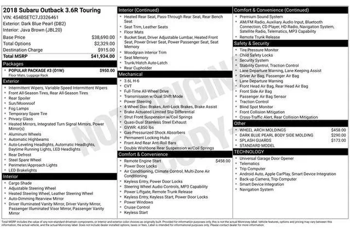 $24880 : Subaru Outback 2018 AWD 3.6R image 4
