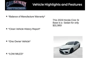 $31985 : Honda Civic 2024 Si 4dr Seda thumbnail